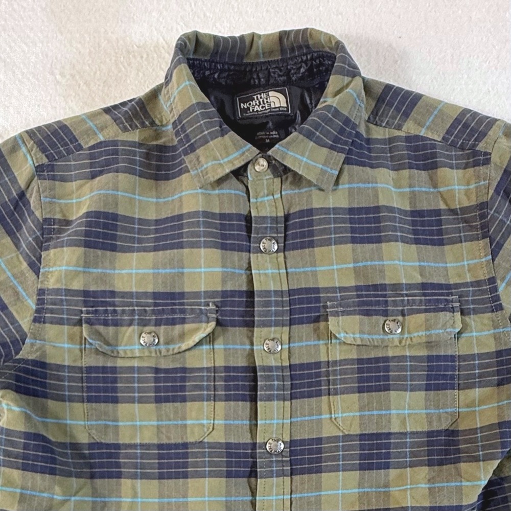 The North Face Shirt Jacket Mens Medium Quilted Insulated Plaid Flannel